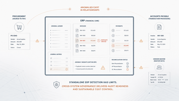 ERP-Embedded Financial Anomaly Detection: Audit Readiness and Cost Control